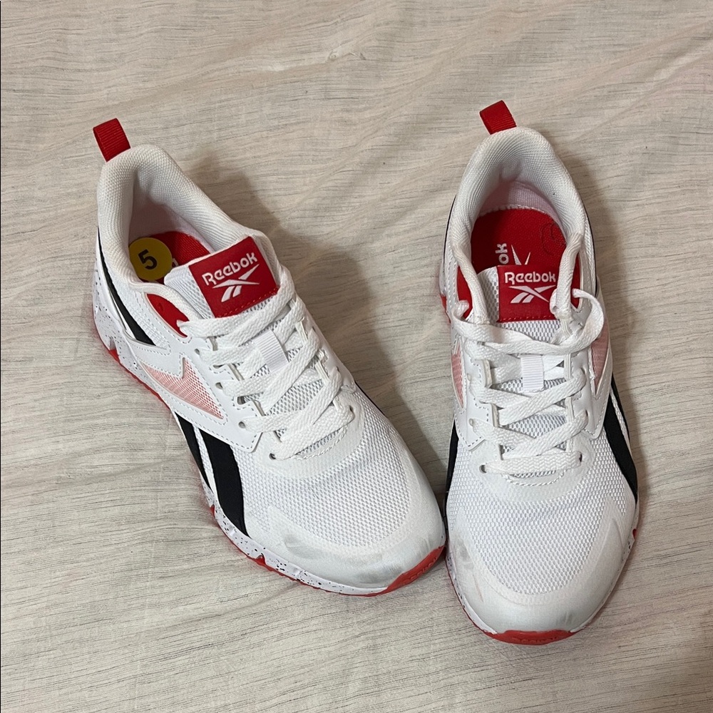 Reebok White and Red Athletic Shoes